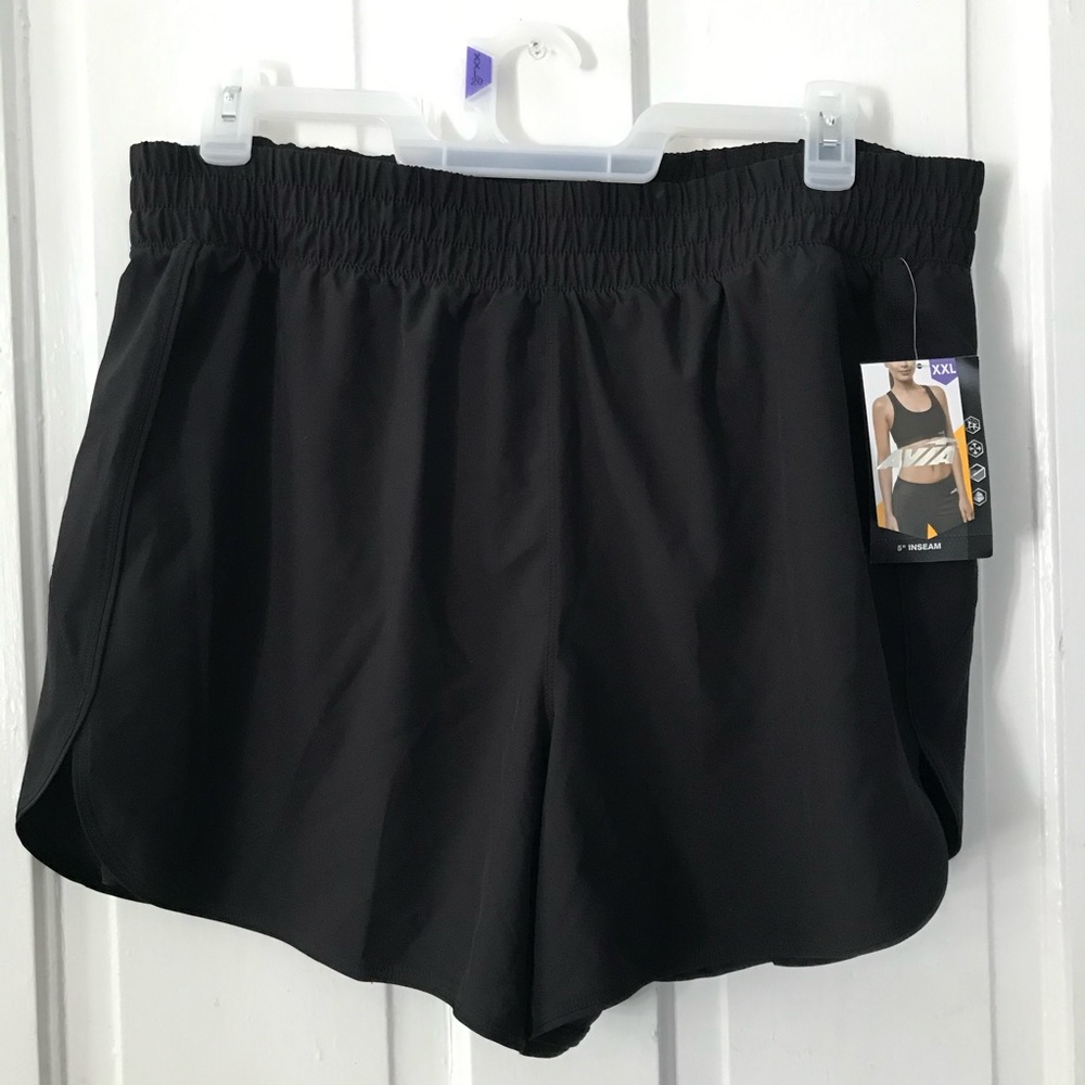 Athletic shorts with bike short liner